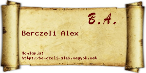 Berczeli Alex névjegykártya