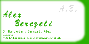alex berczeli business card